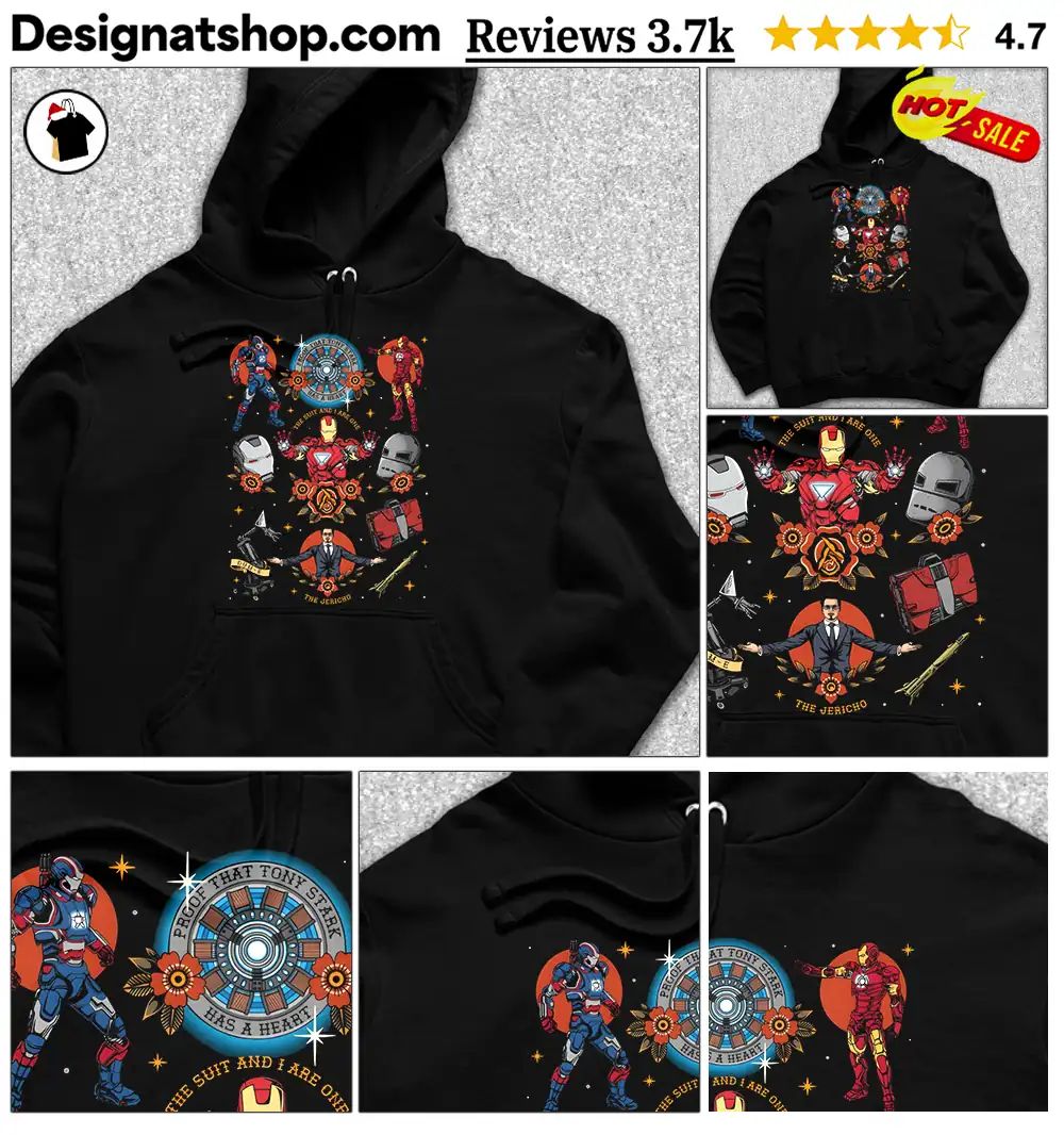 Iron Man armor suit and Tony Stark Proof that Tony Stark has a Heart shirt
