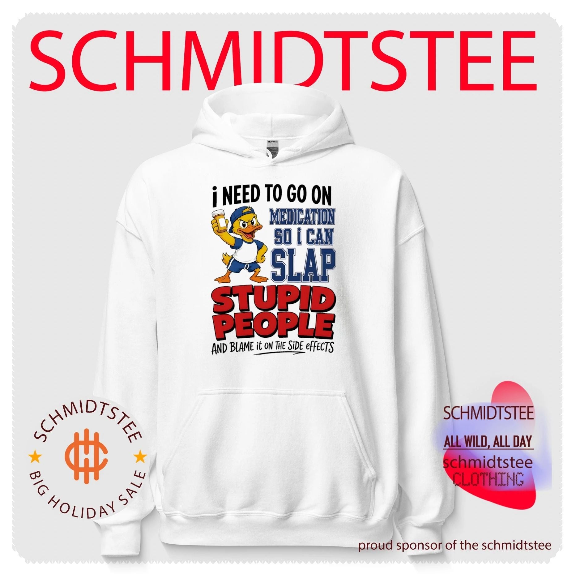 I need to on medication so I can slap stupid people and blame it on the side effects cartoon duck shirt