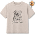 Custom Photo Bold Sketch Dog Cat Pet - Personalized Vintage Washed T Shirt