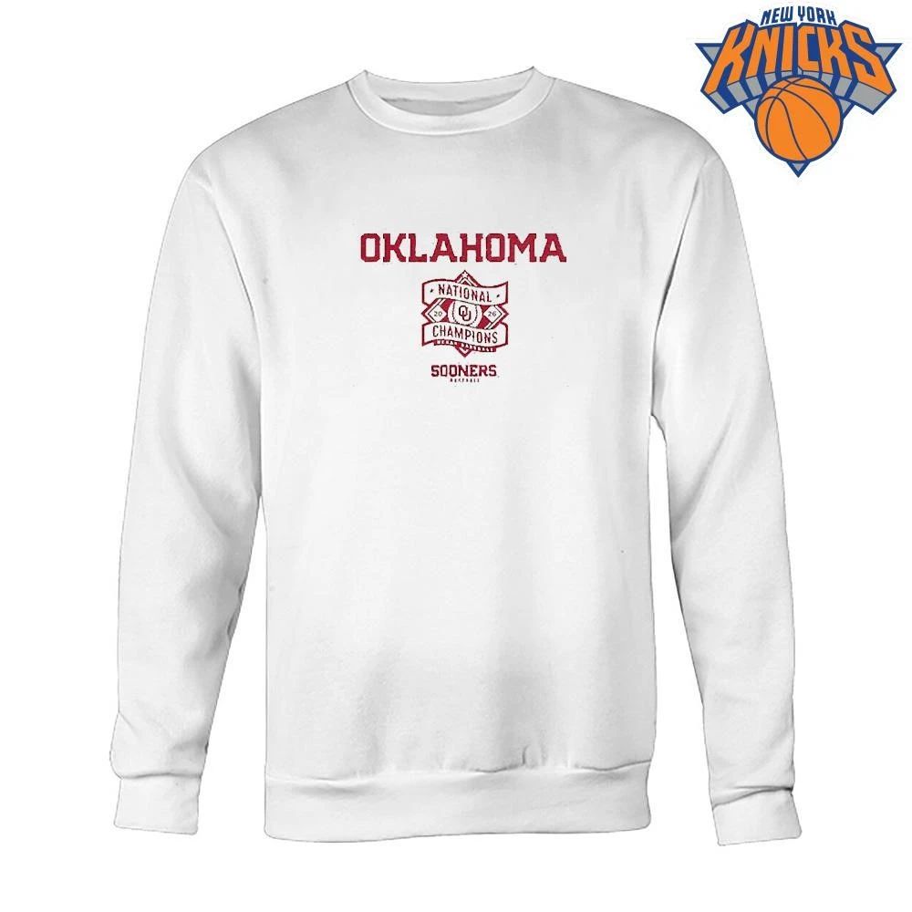 Oklahoma Baseball 2026 National Champions Text Logo Shirt