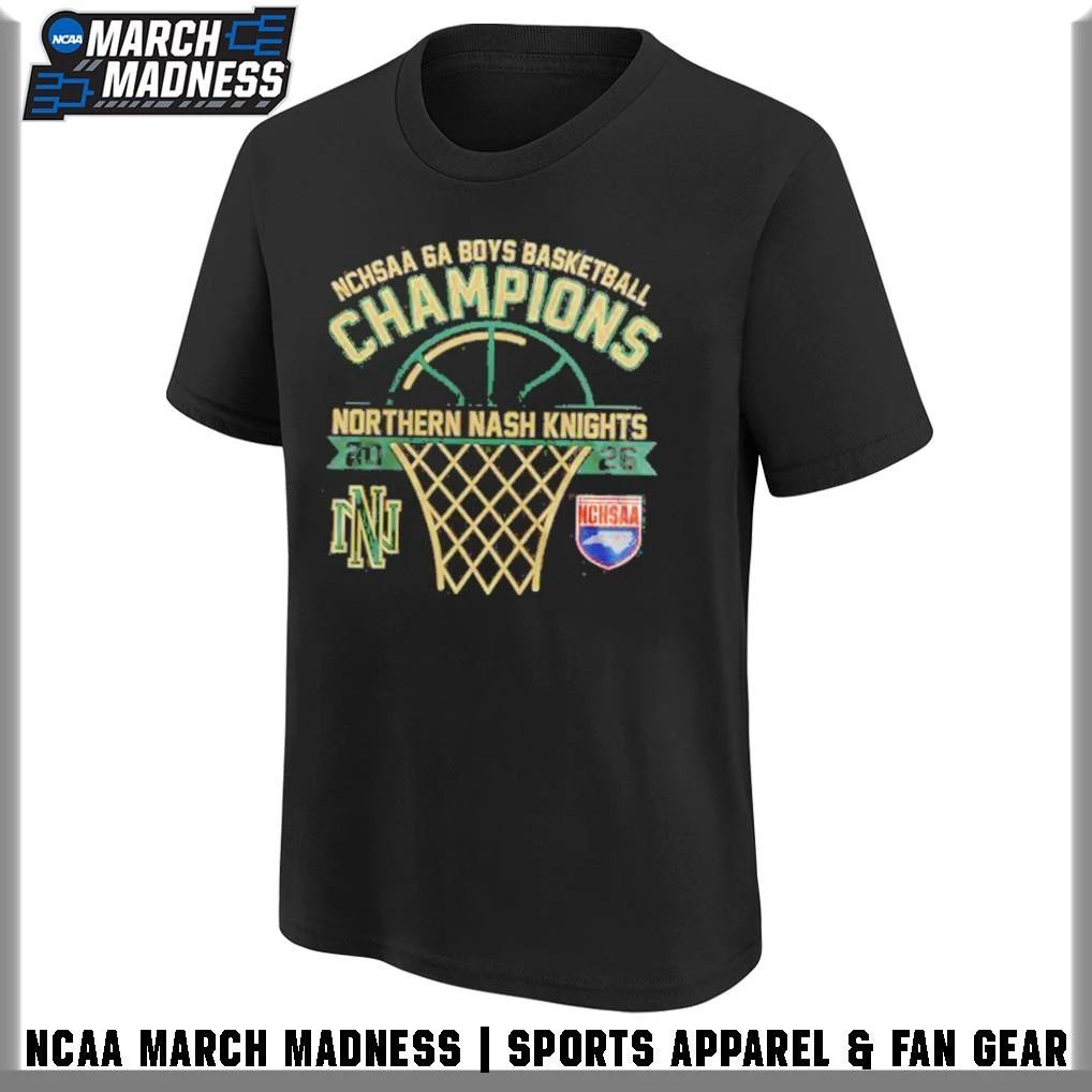 Northern Nash Knights 2026 NCHSAA 6A Boys Basketball Champions T-Shirt