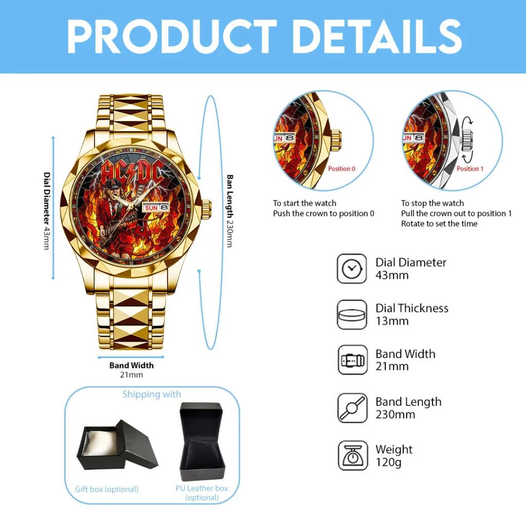 AC/DC Alloy Luxury Quartz Watch