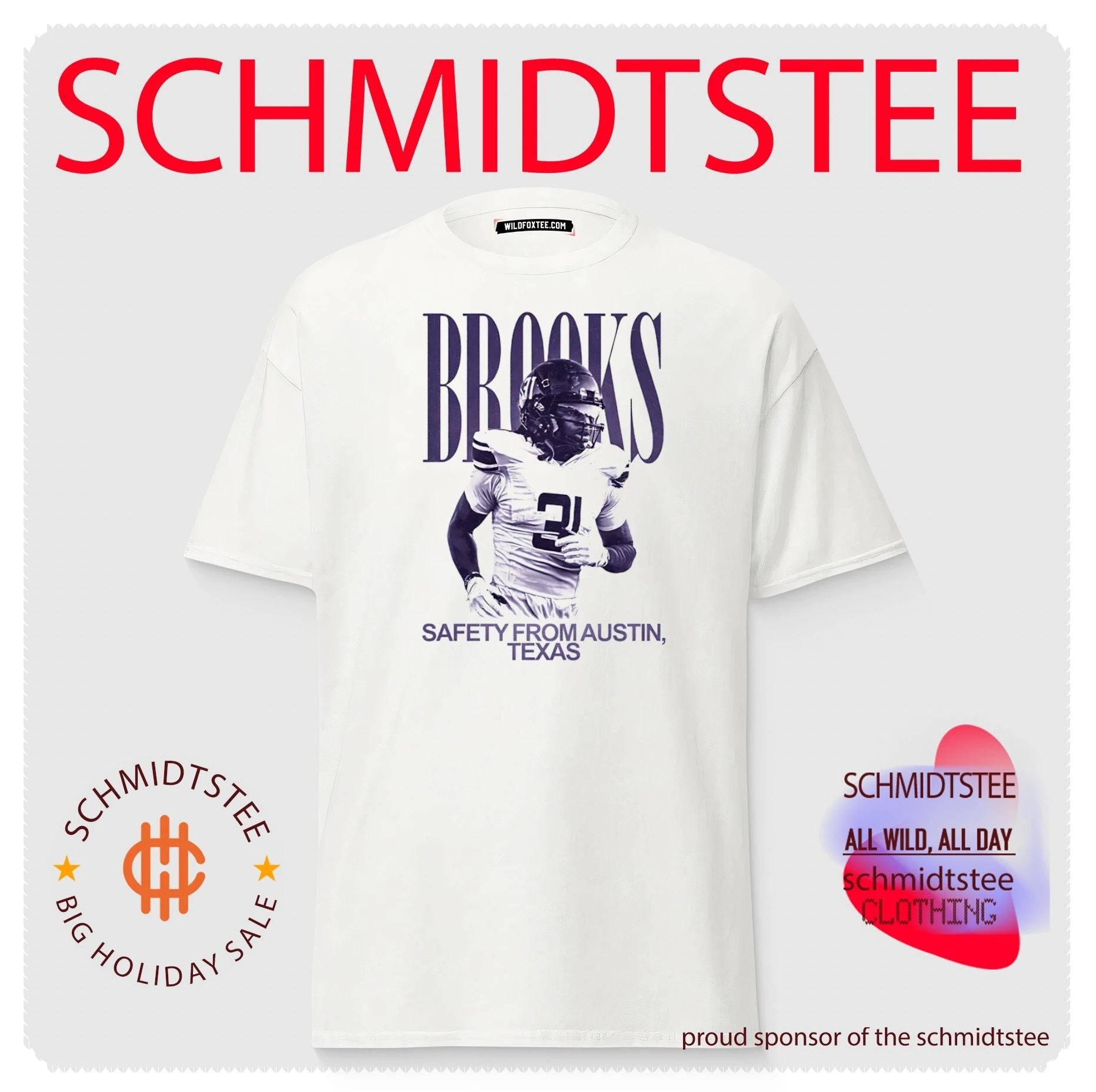 Cam Brooks Safety from Austin Texas football shirt