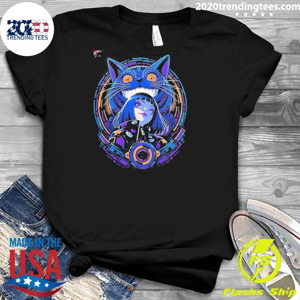 Cyberpunk Cat Girl Anime Futuristic Shirt
