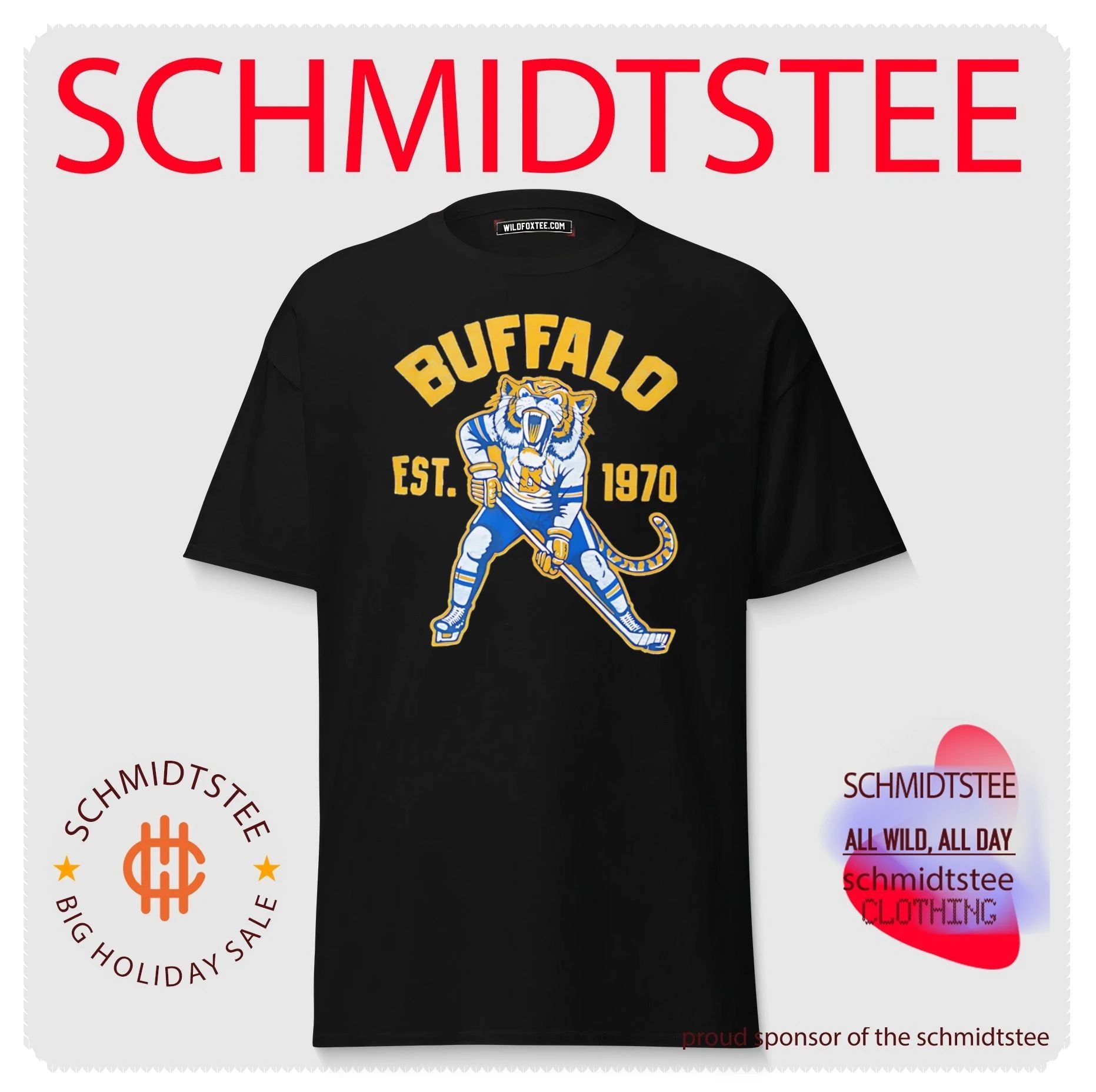 Ice Age Buffalo Hockey Est 1970 tiger mascot shirt