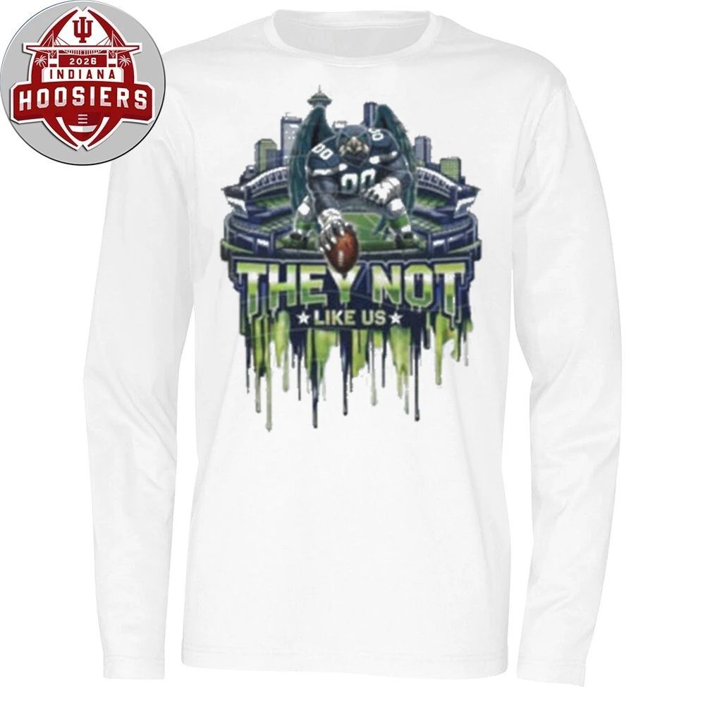 Seattle Football They Not Like Us Eagle Mascot Stadium Drip T-Shirt