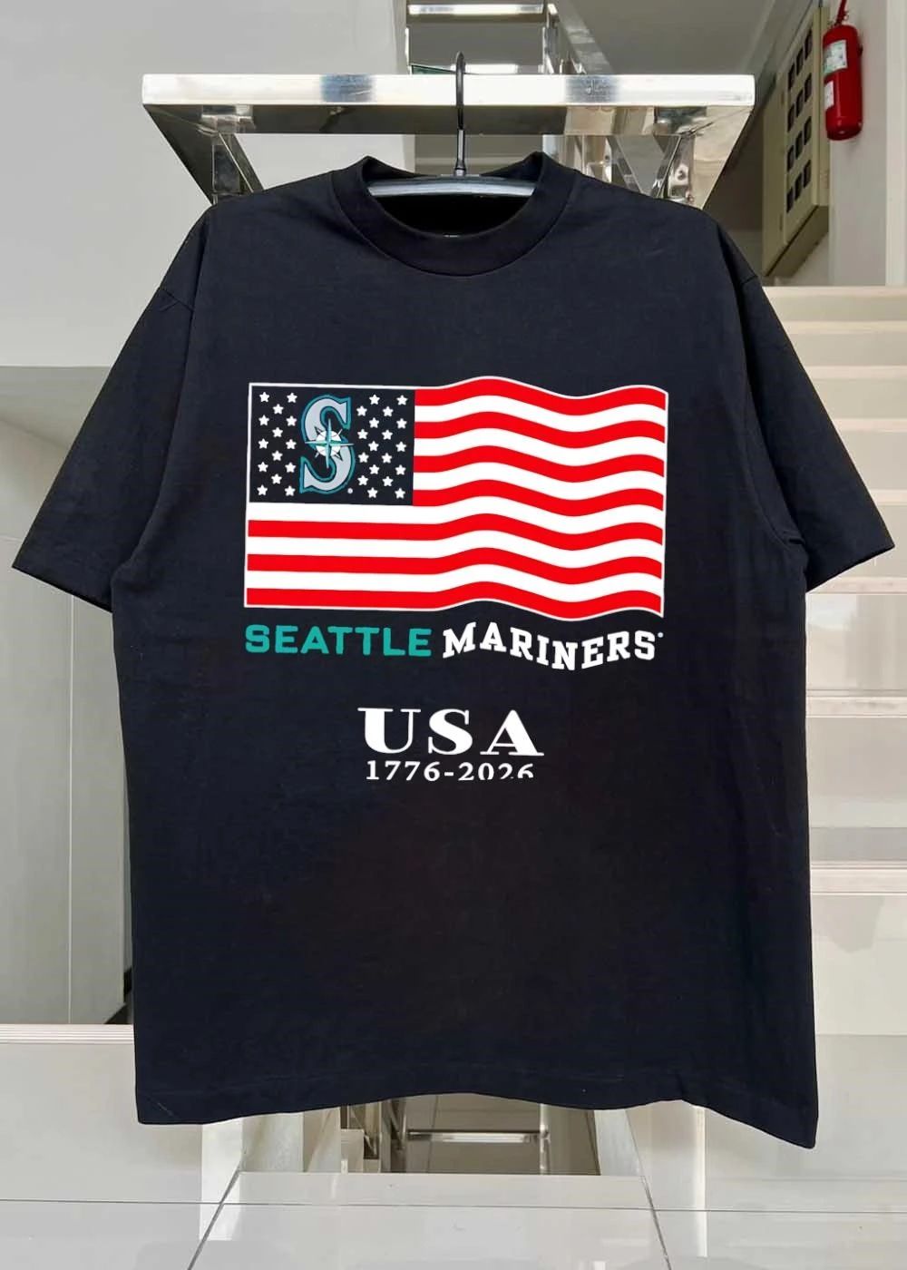 Apparel Seattle Mariners Flag USA 1776-2026 T-Shirt