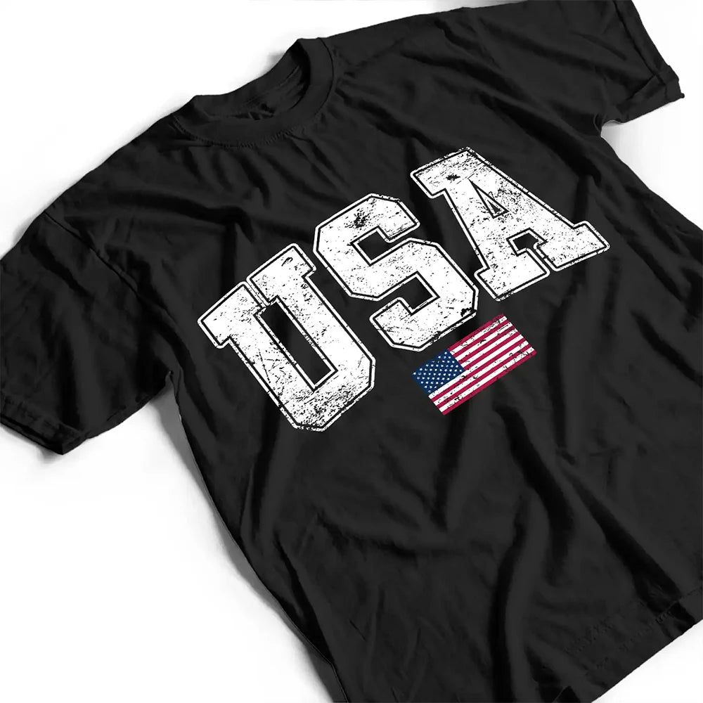 Retro USA Flag - T Shirt