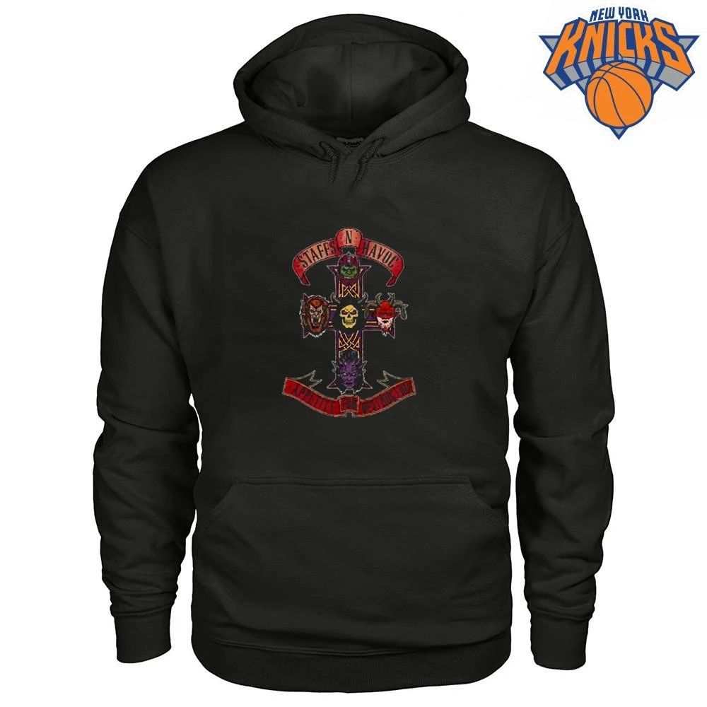 Staffs N Havoc Appetite For Destruction Heavy Metal Cross Skull Shirt