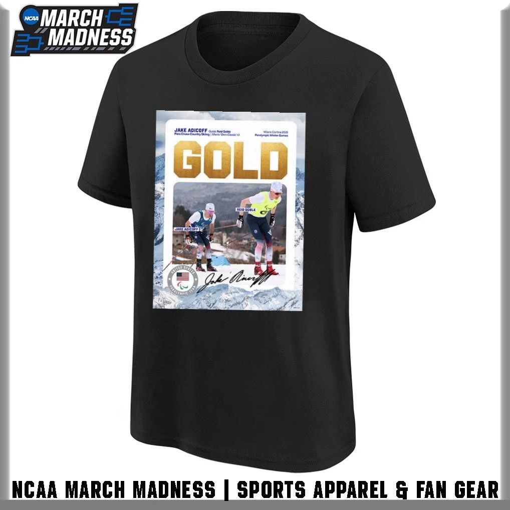 Jake Adicoff Claims The 10km Classic VI Title With Reid Goble Milano Cortina Winter Paralympics 2026 T-Shirt