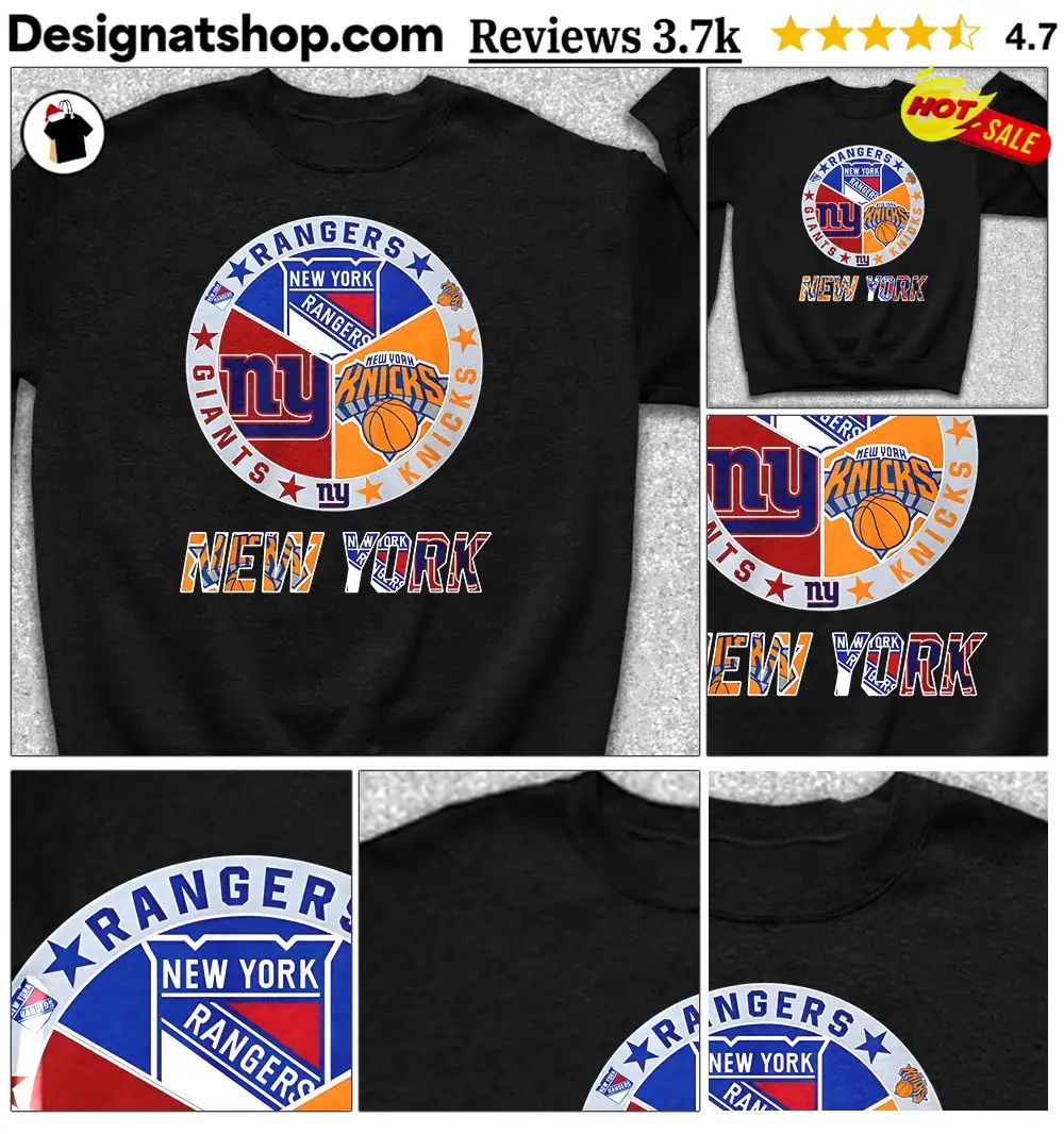 Rangers Giants Knicks New York sports logos shirt