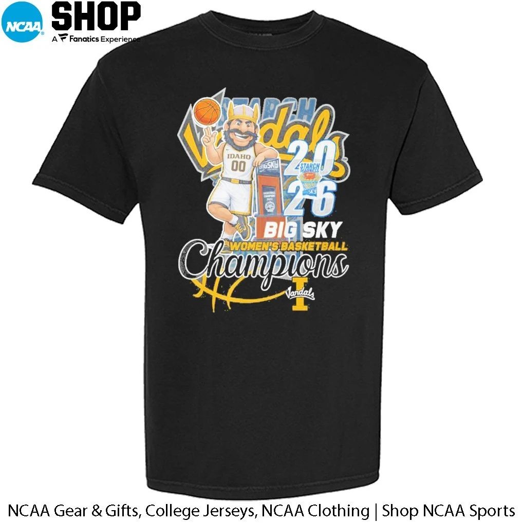 Idaho Vandals 2026 Big Sky Women’s Basketball Champions Mascot T-Shirt