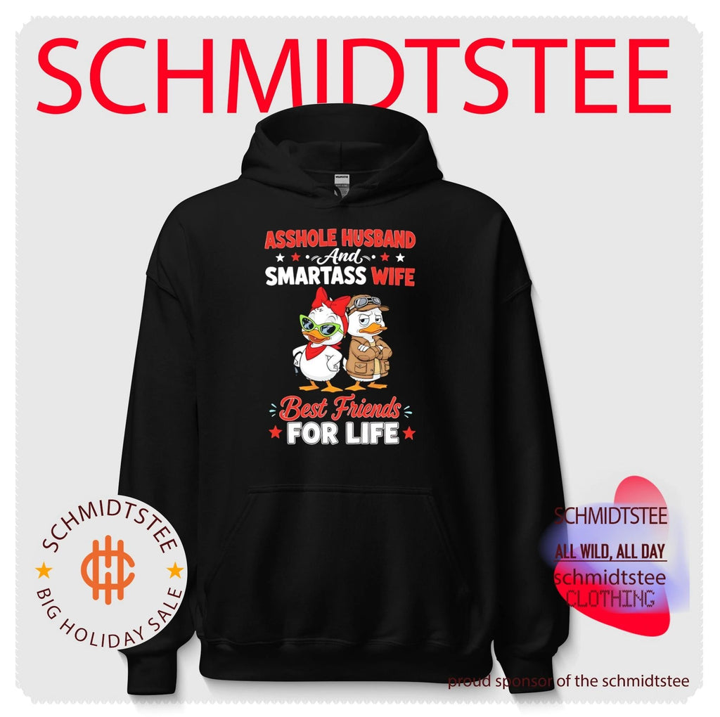 Asshole husband and smartass wife best friends for life cartoon ducks shirt