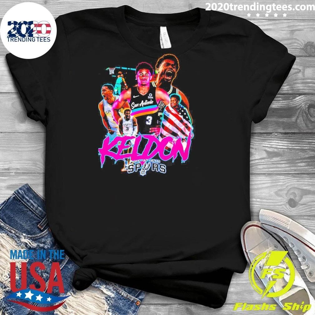 San Antonio Spurs Keldon Johnson Player Collage Shirt