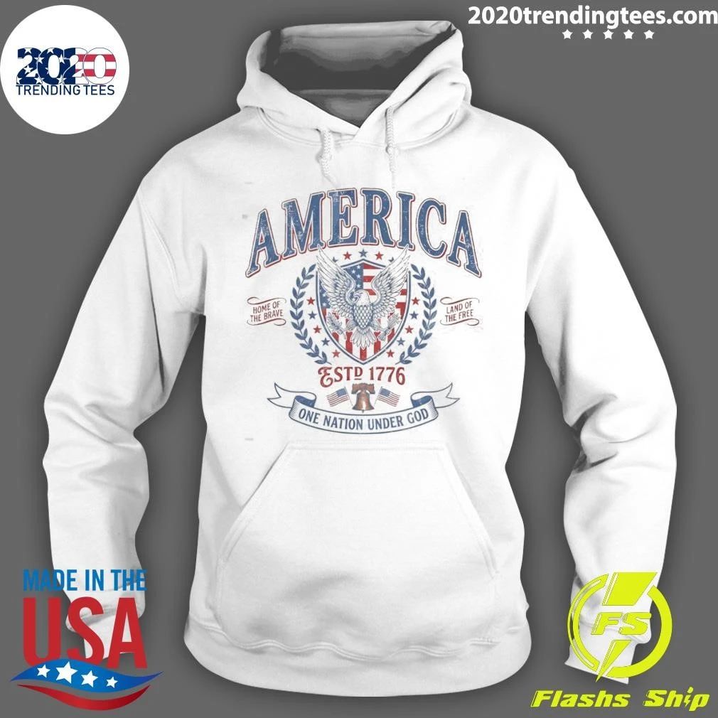 Eagle America Shield Liberty Bell Estd 1776 Home Of The Brave Land Of The Free Shirt