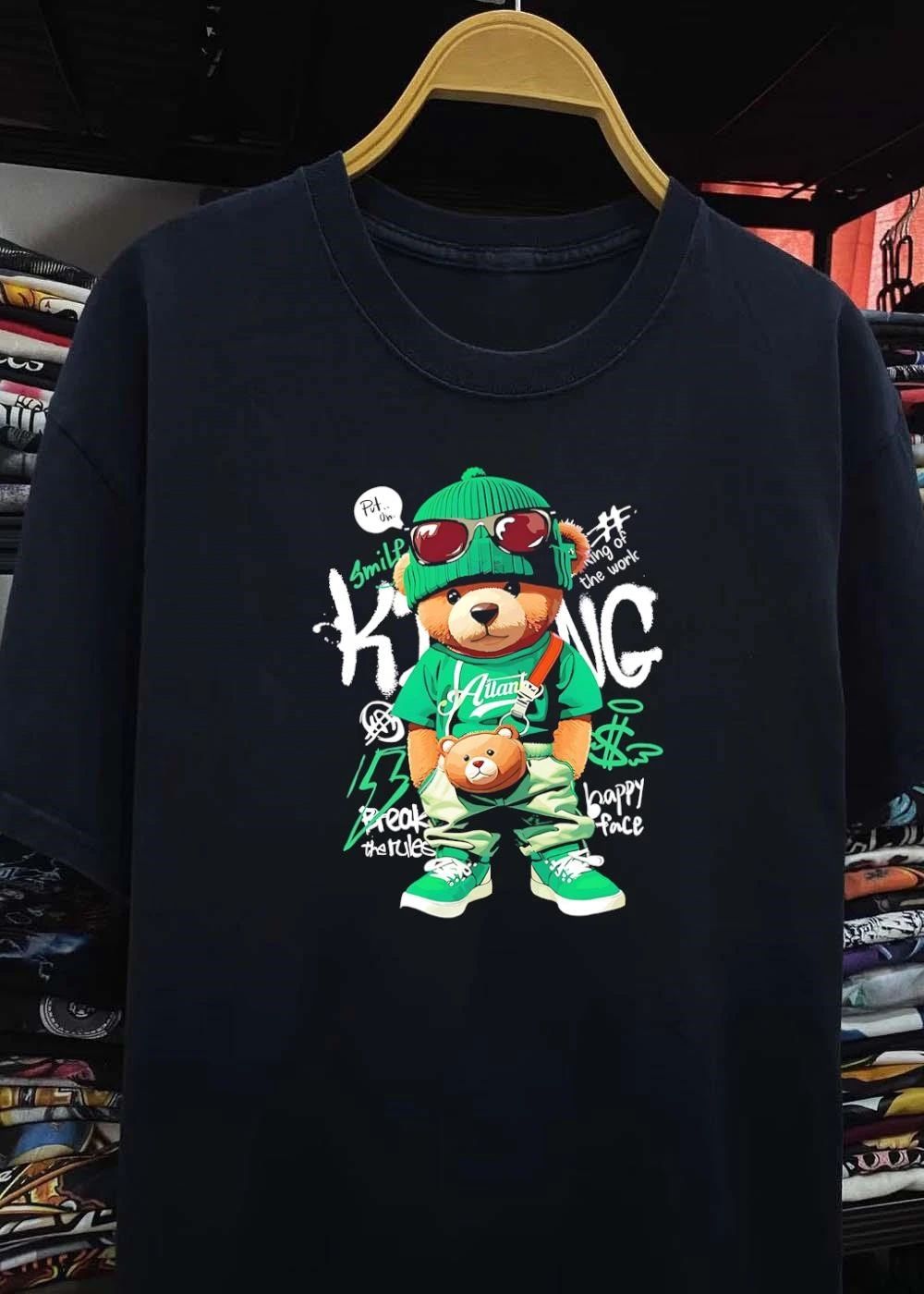 Put On Smile King of the World Break the Rules Happy Face Teddy Bear Shirt