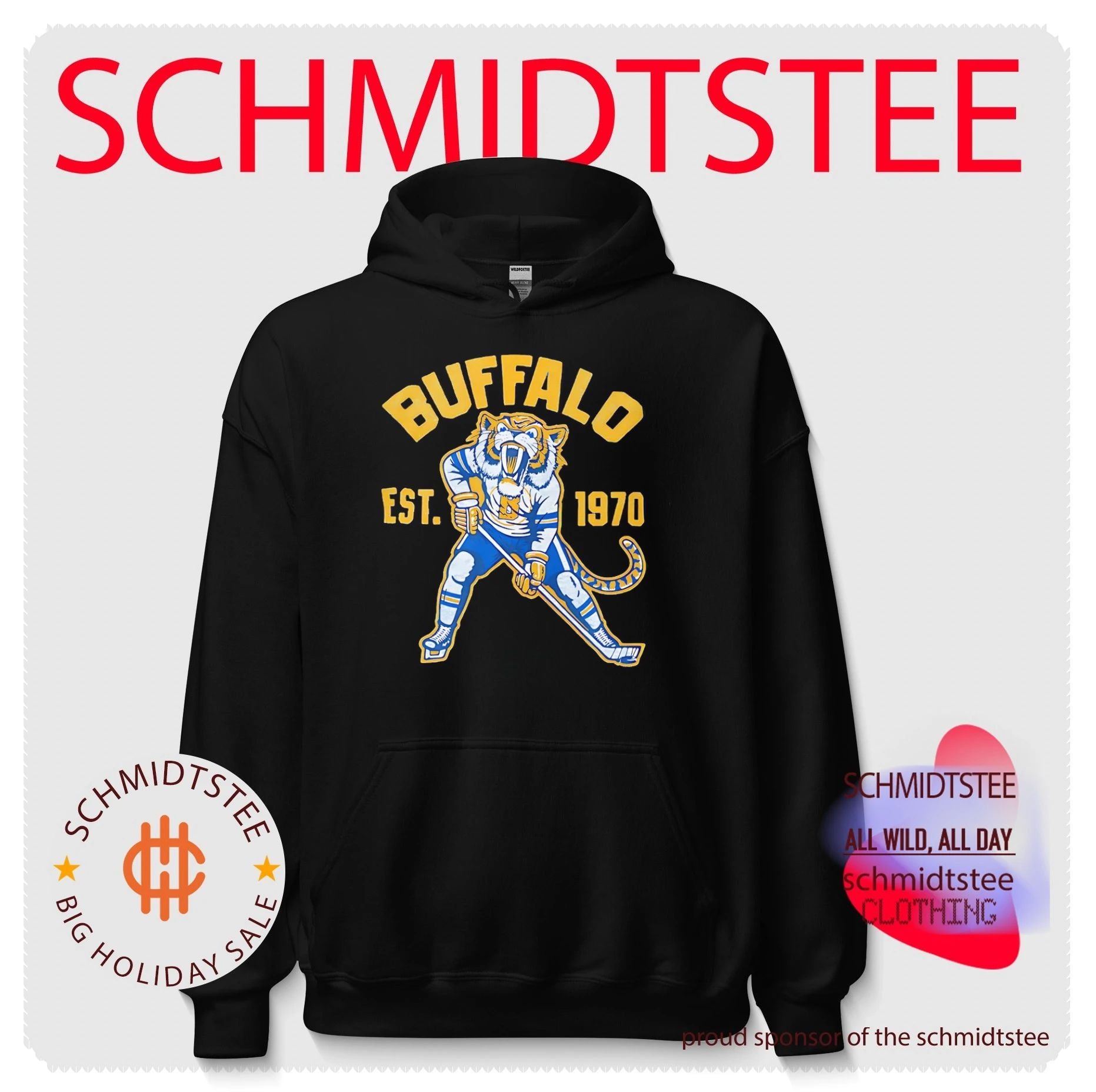 Ice Age Buffalo Hockey Est 1970 tiger mascot shirt
