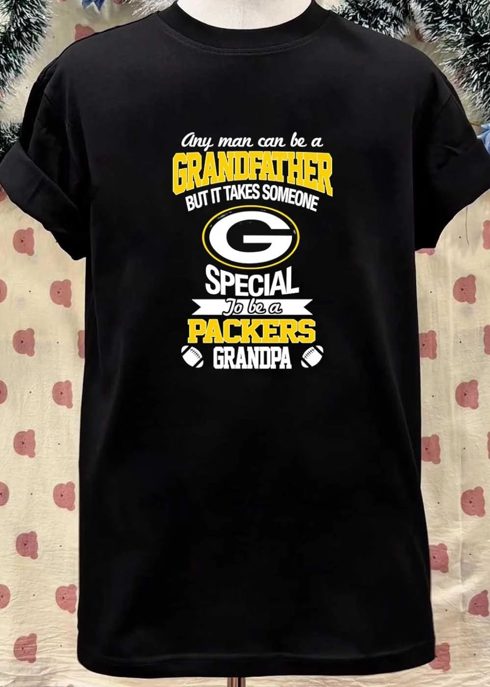 Green Bay Packers Grandpa Gift Shirt Any Man Can Be a Grandfather