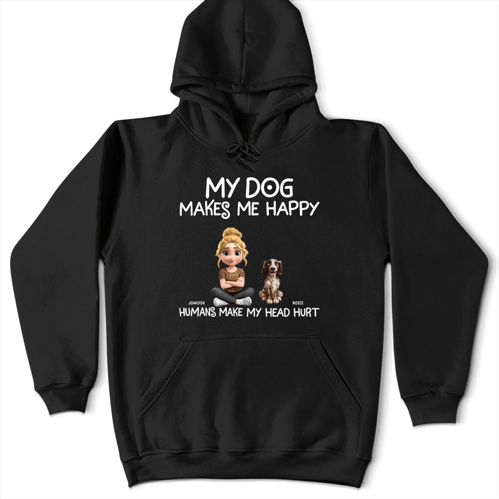 My Dog Make Me Happy - Personalized T Shirt