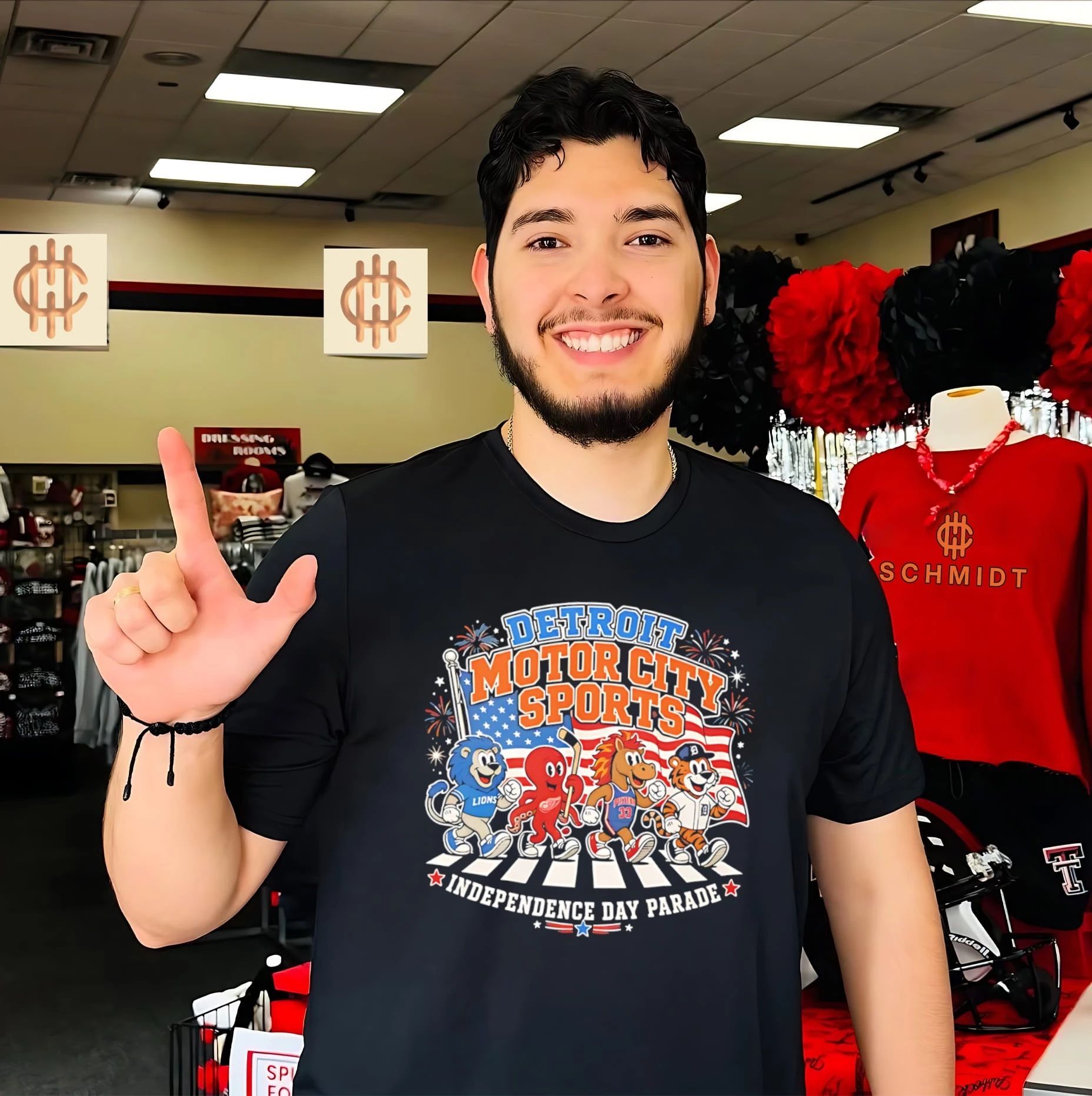 Detroit Motor City Sports Independence Day Parade mascot Abbey Road shirt