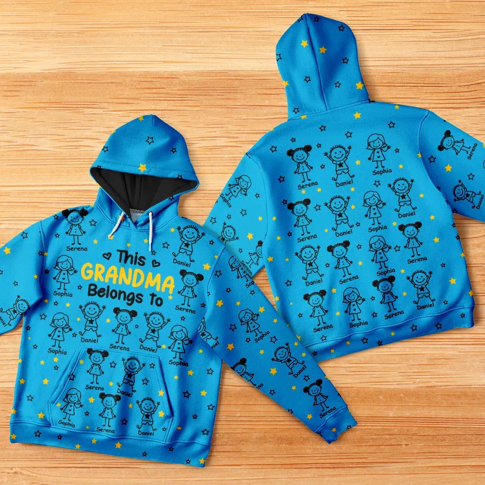 This Grandpa Grandma Belongs To Kids Pet - Personalized Pullover Hoodie