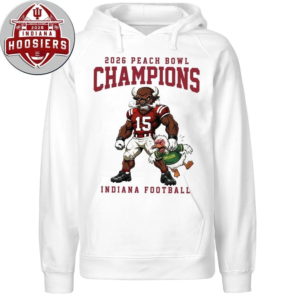 Indiana Football Peach Bowl Champions College Football Playoffs Mascot Hoodie Shirt