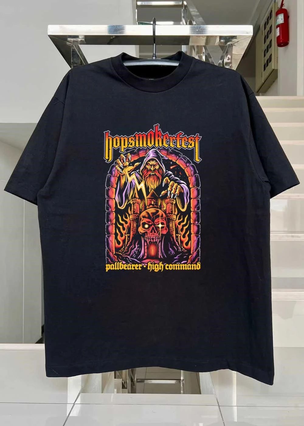 Hopsmokerfest Pallbearer High Command Wizard Casting Lightning Bolt T-Shirt