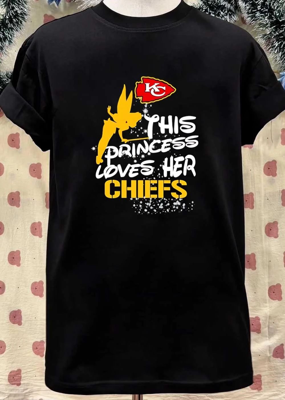 Tinkerbell This Princess Loves Her KC Chiefs shirt