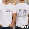 Custom Photo Pencil Sketch Pet Dad Lovely Portrait - Personalized T Shirt