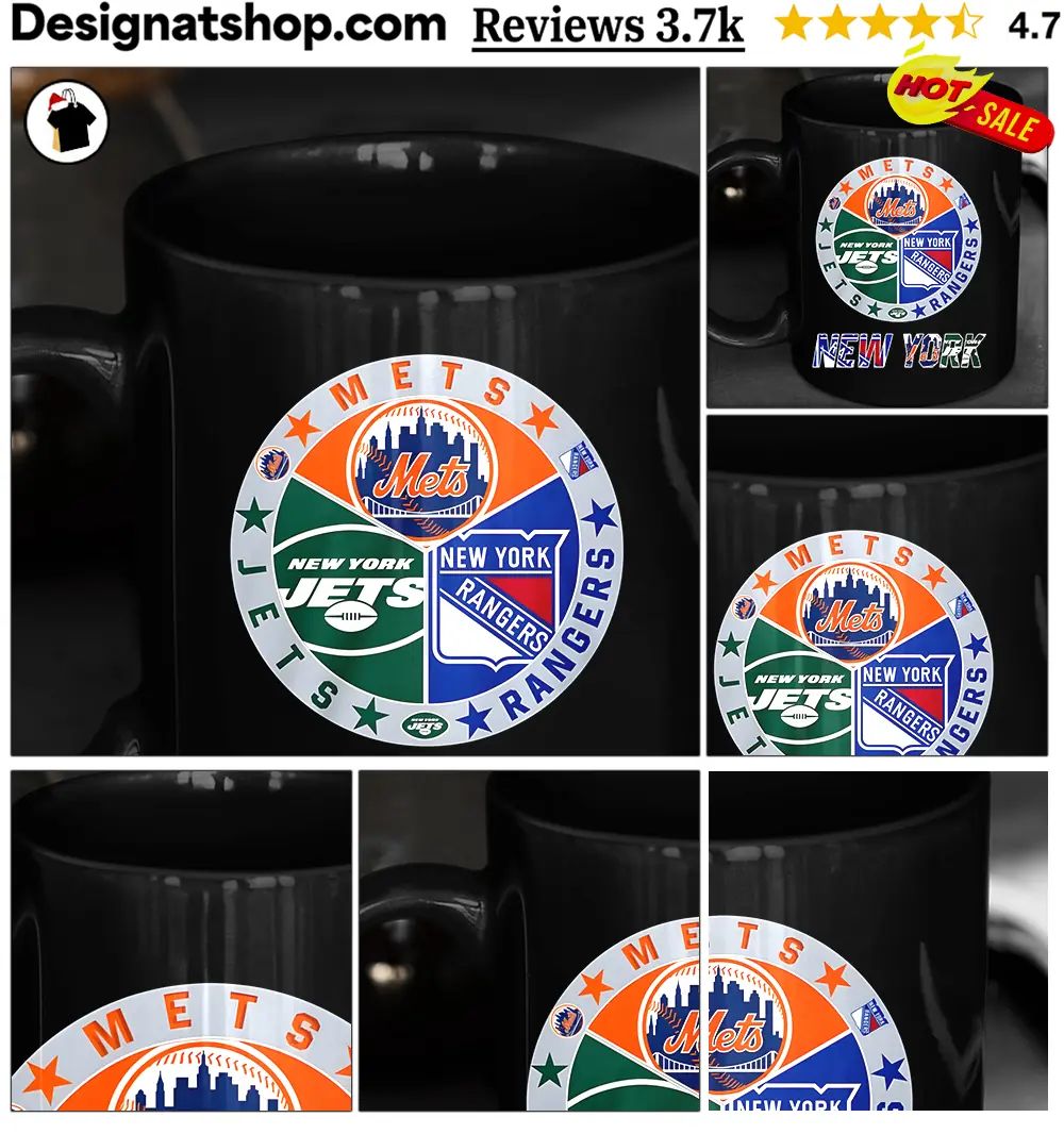 Mets Jets Rangers teams New York sports logo shirt