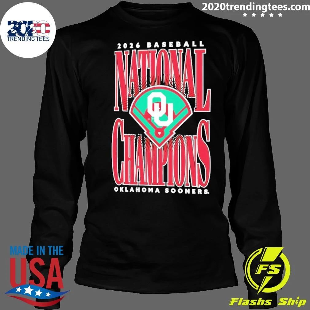 Oklahoma Sooners 2026 NCAA Baseball Men’s College World Series National Champions Large Type Field Shirt