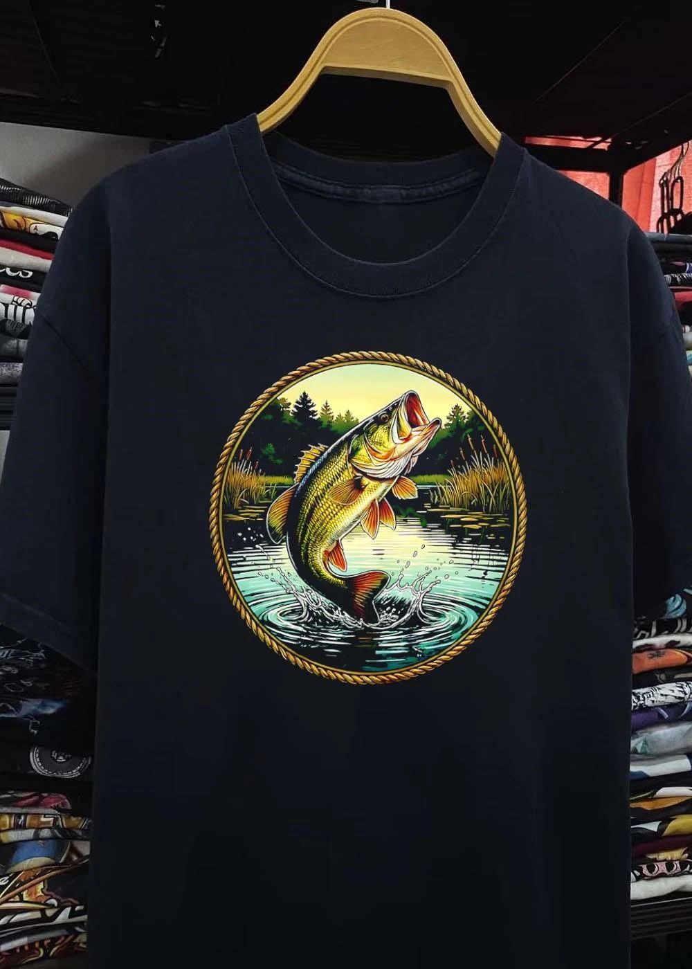 Jumping Largemouth Bass Fishing T-Shirt
