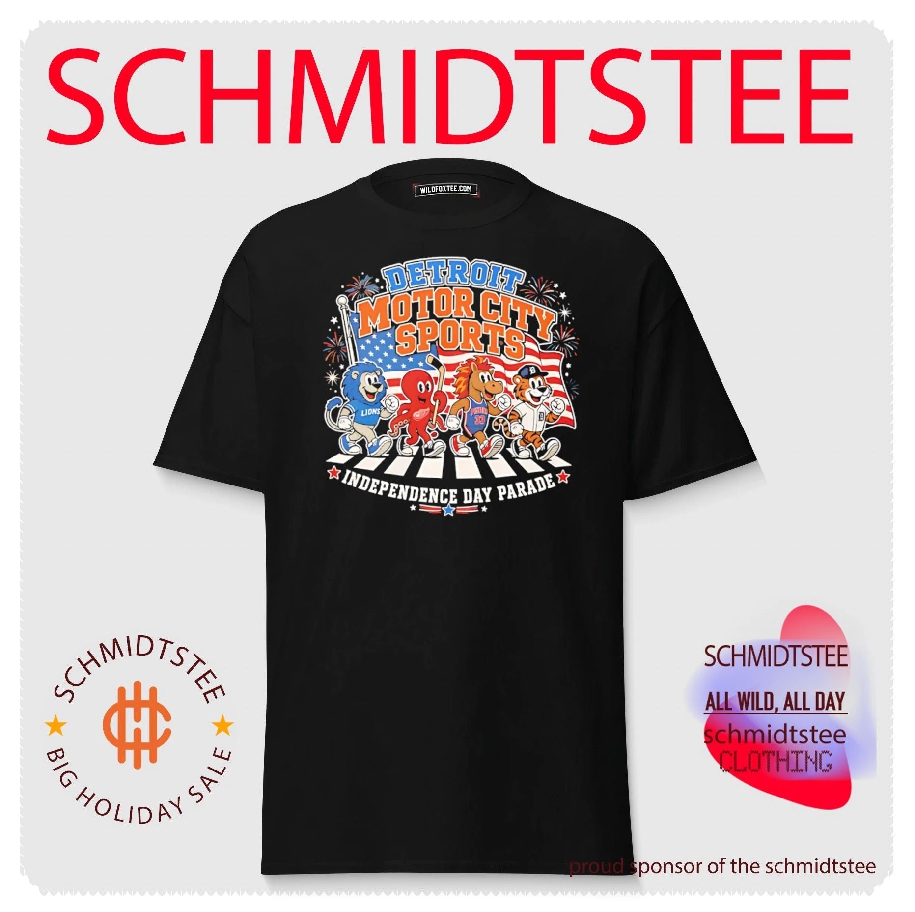Detroit Motor City Sports Independence Day Parade mascot Abbey Road shirt