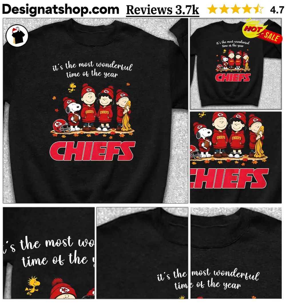 Peanuts Characters Kansas City Football Fans It’s The Most Wonderful Time Shirt