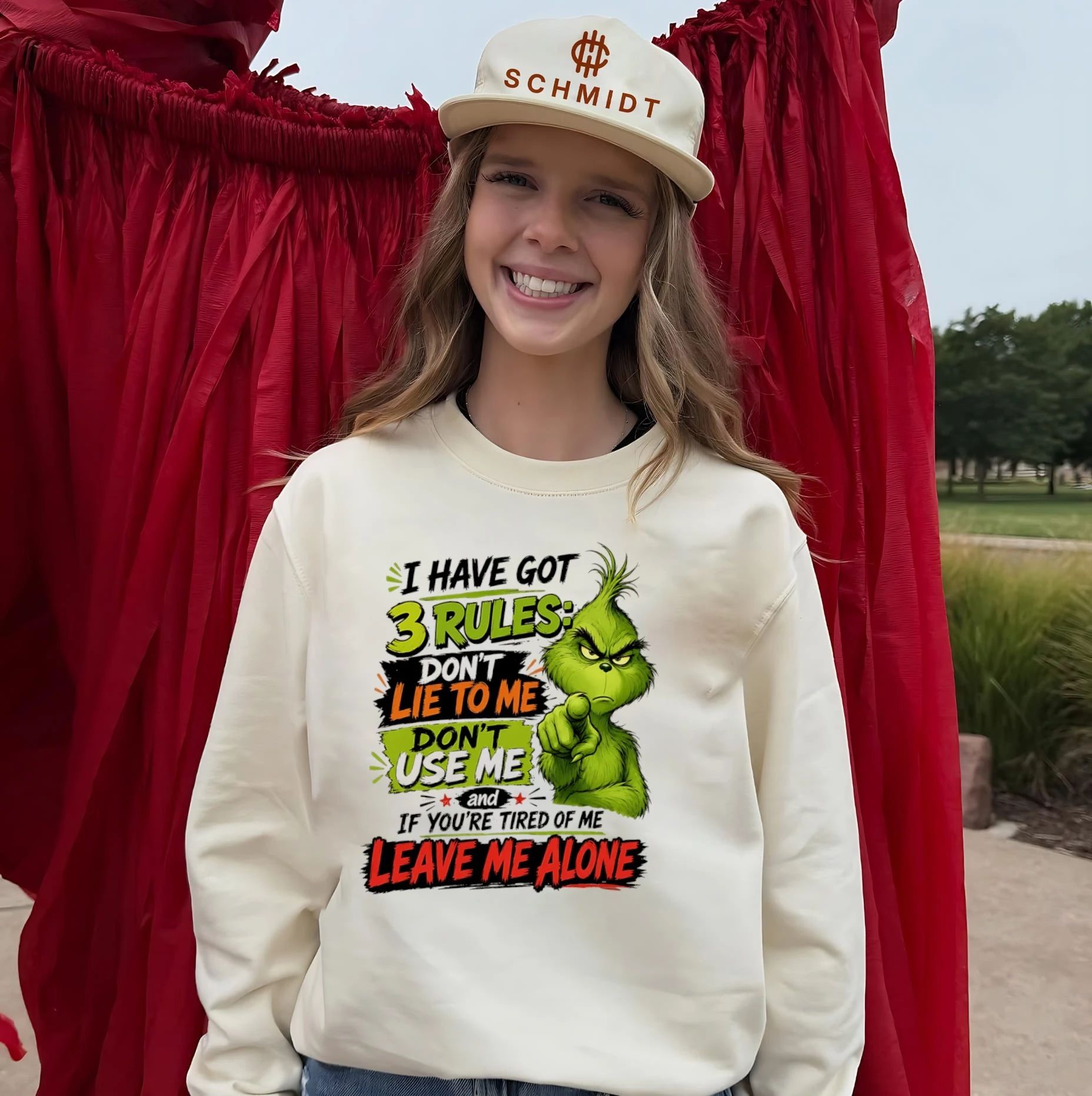 I have got 3 rules don’t lie to me don’t use me and if you’re tired of me leave me alone Grinch shirt