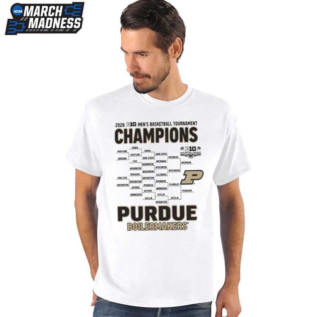 Purdue Boilermakers 2026 Big Ten Men’s Basketball Tournament Champions Bracket T-Shirt