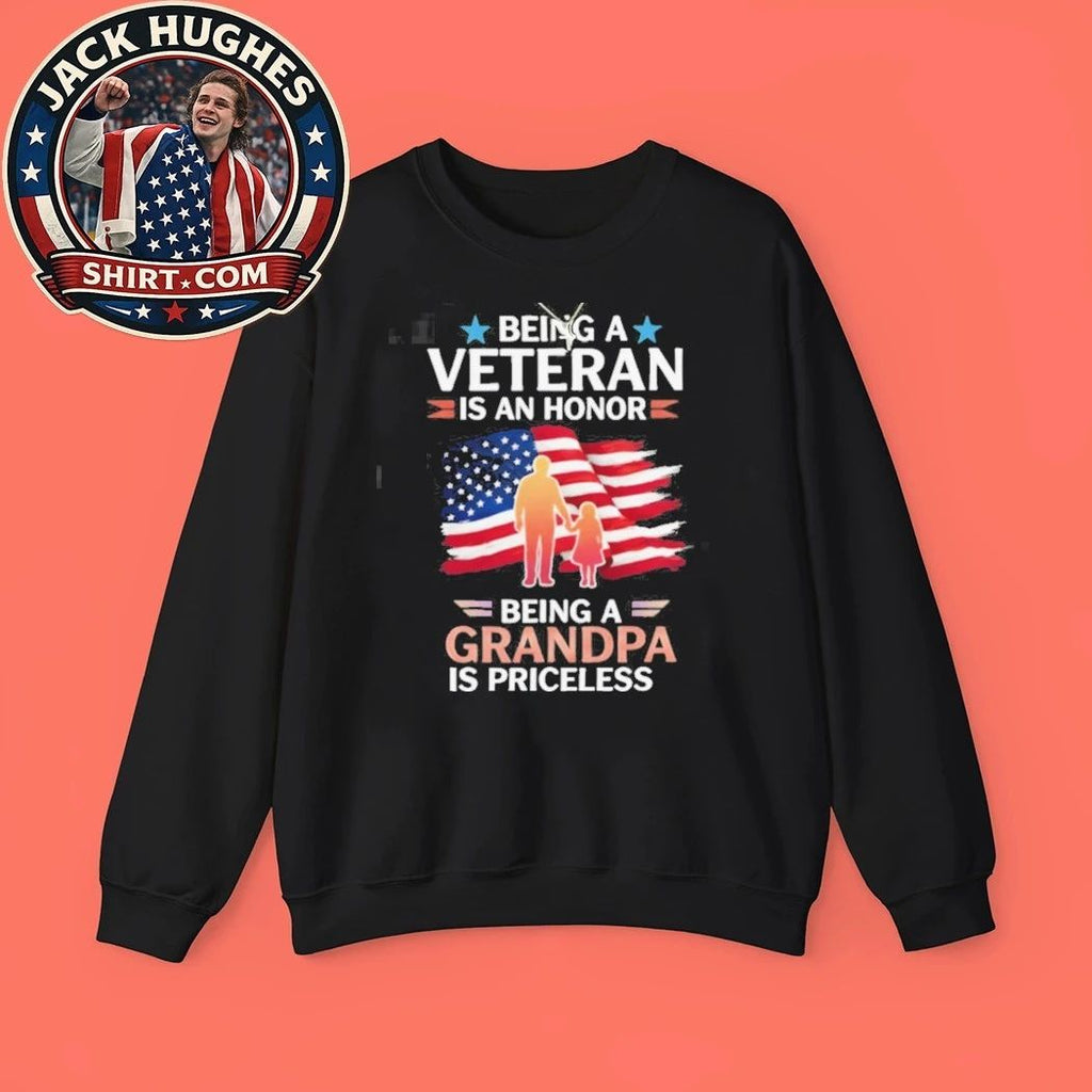 Being A Veteran Is An Honor Being A Grandpa Is Priceless Shirt
