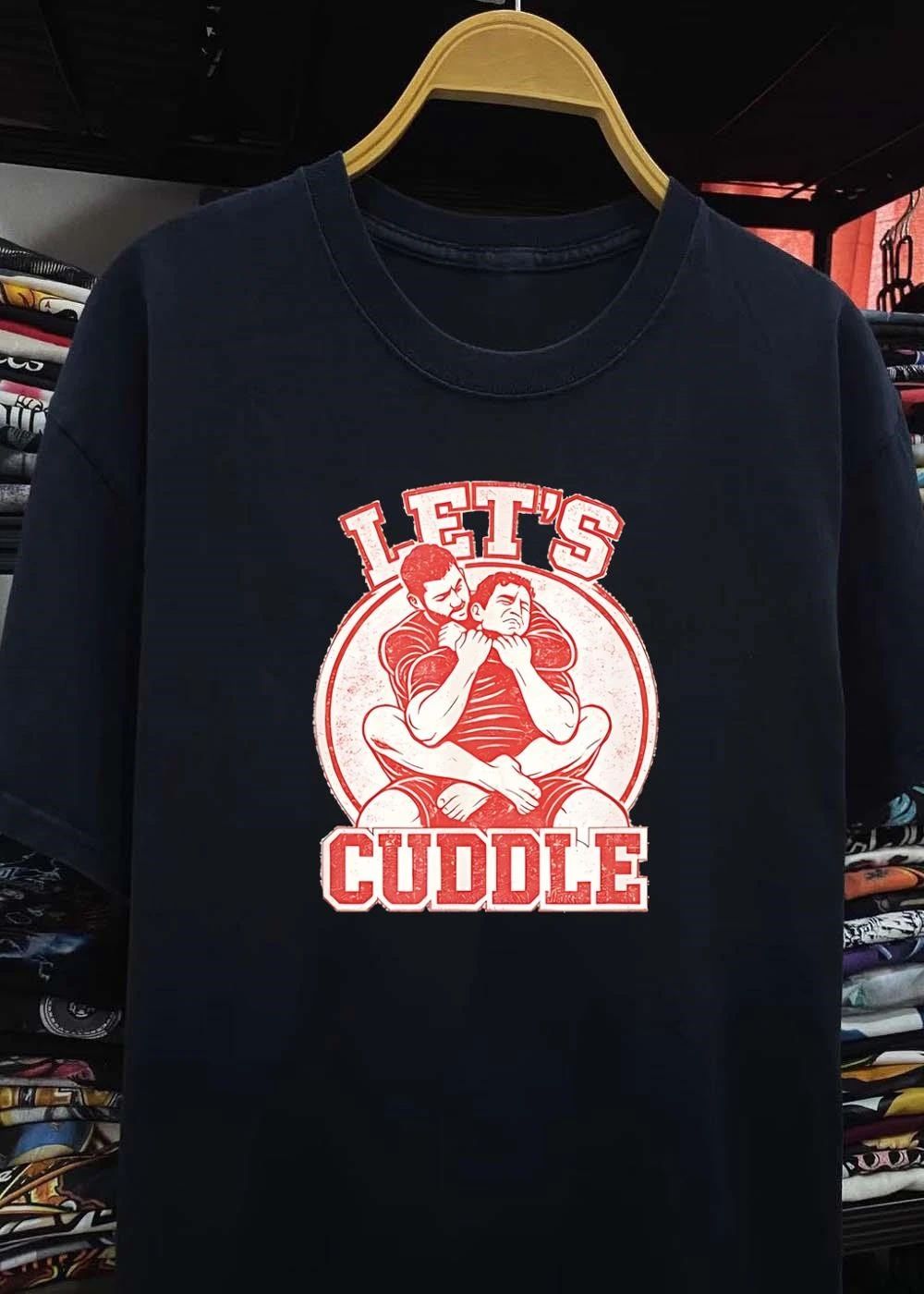 Vintage Style Brazilian Jiu Jitsu Grappling Let’s Cuddle BJJ T-Shirt