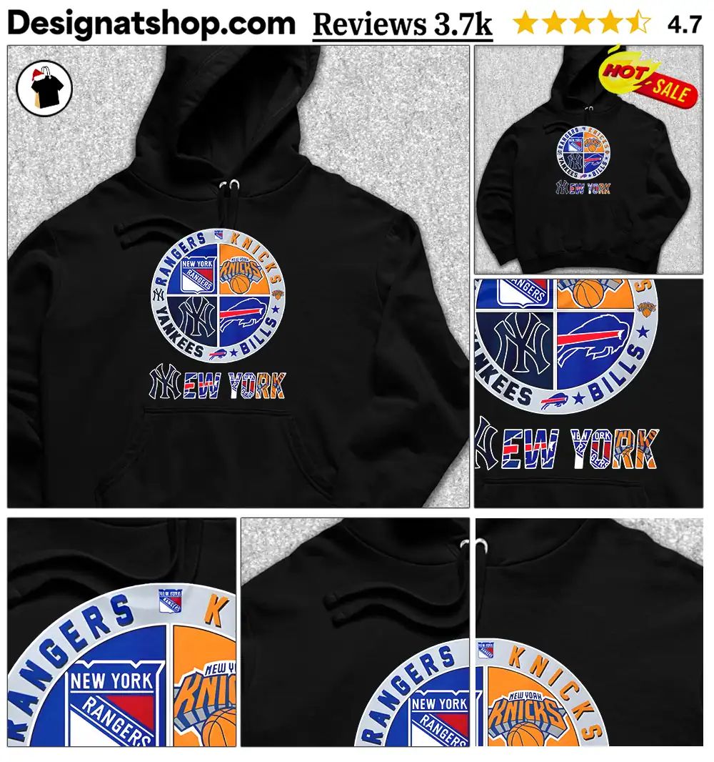 New York Yankees Rangers Knicks Bills New York sports team logos shirt shirt
