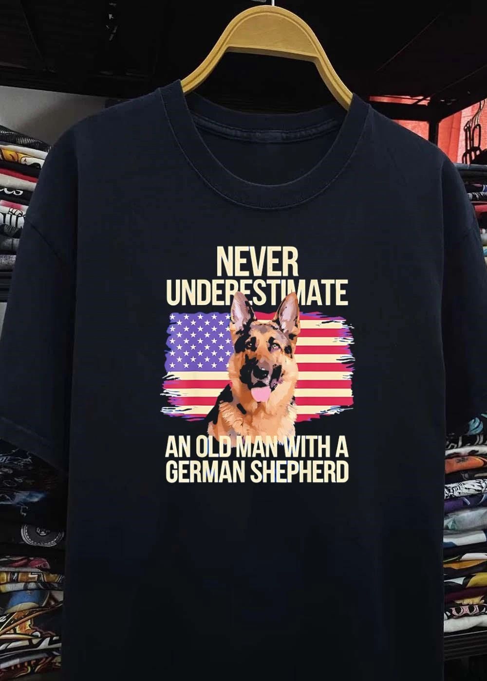 Never Underestimate an Old Man with a German Shepherd T-Shirt