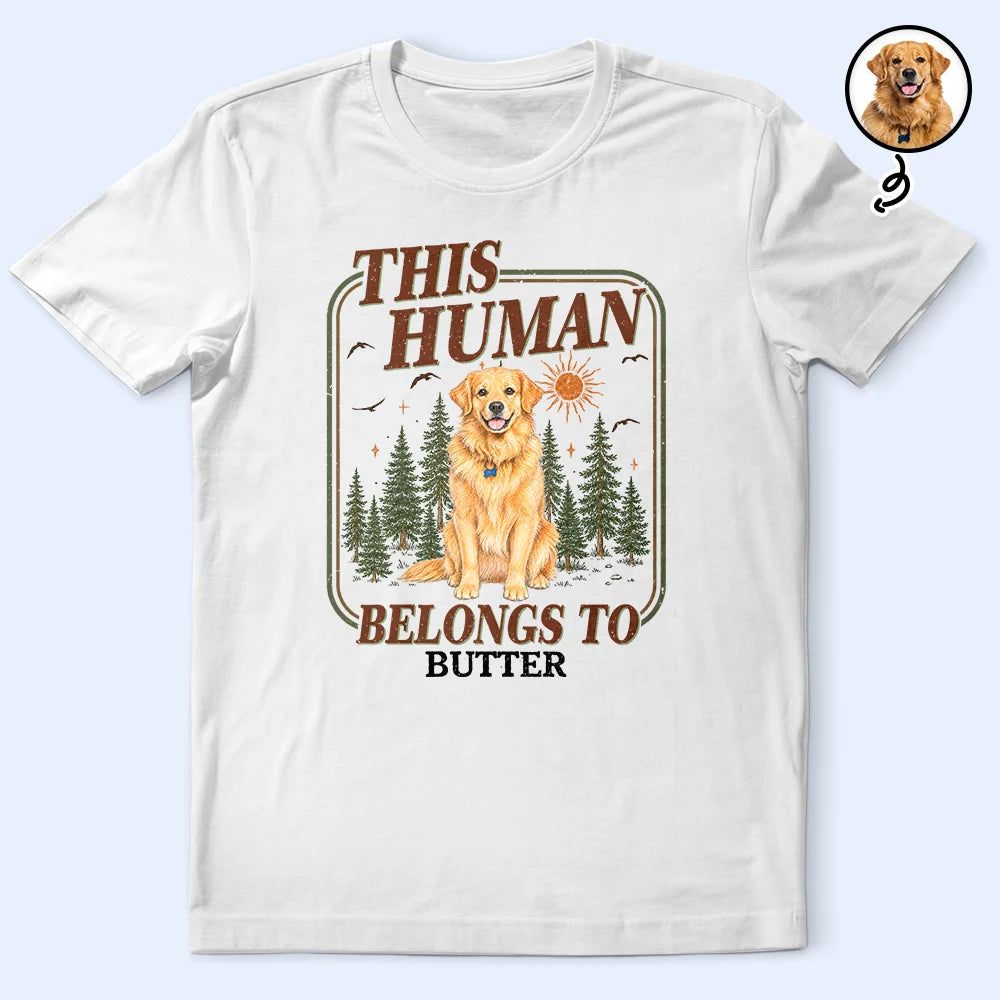 Custom Photo Colored Pencil Sketch This Human Belongs To - Personalized T Shirt