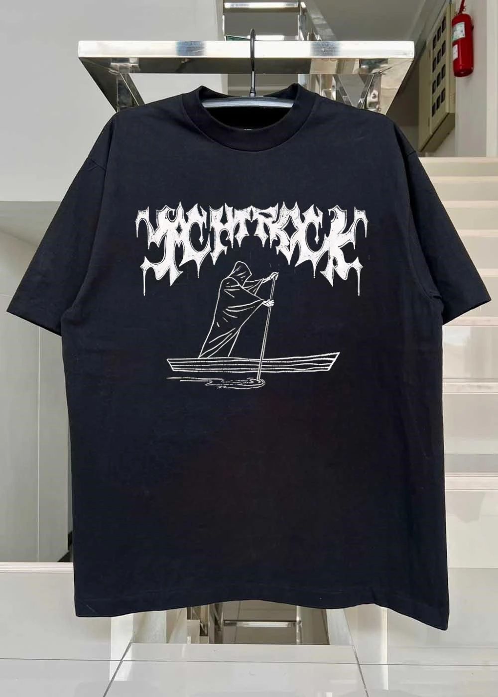 Grim Reaper Rowing a Boat Yacht Rock Shirt