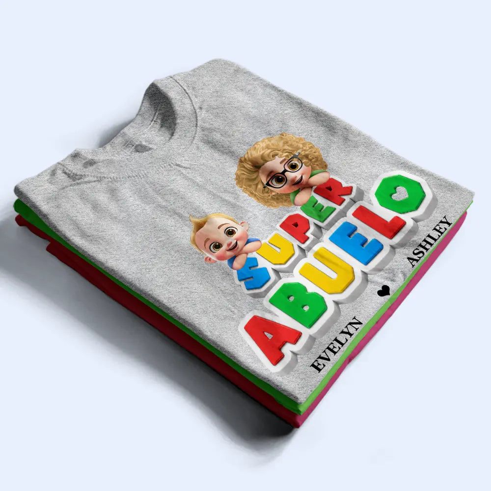 Super Dad Papa Arcade Retro 3D Effect - Personalized T Shirt