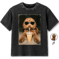 Custom Photo Cool Street Pet Portrait - Personalized Vintage Washed T Shirt