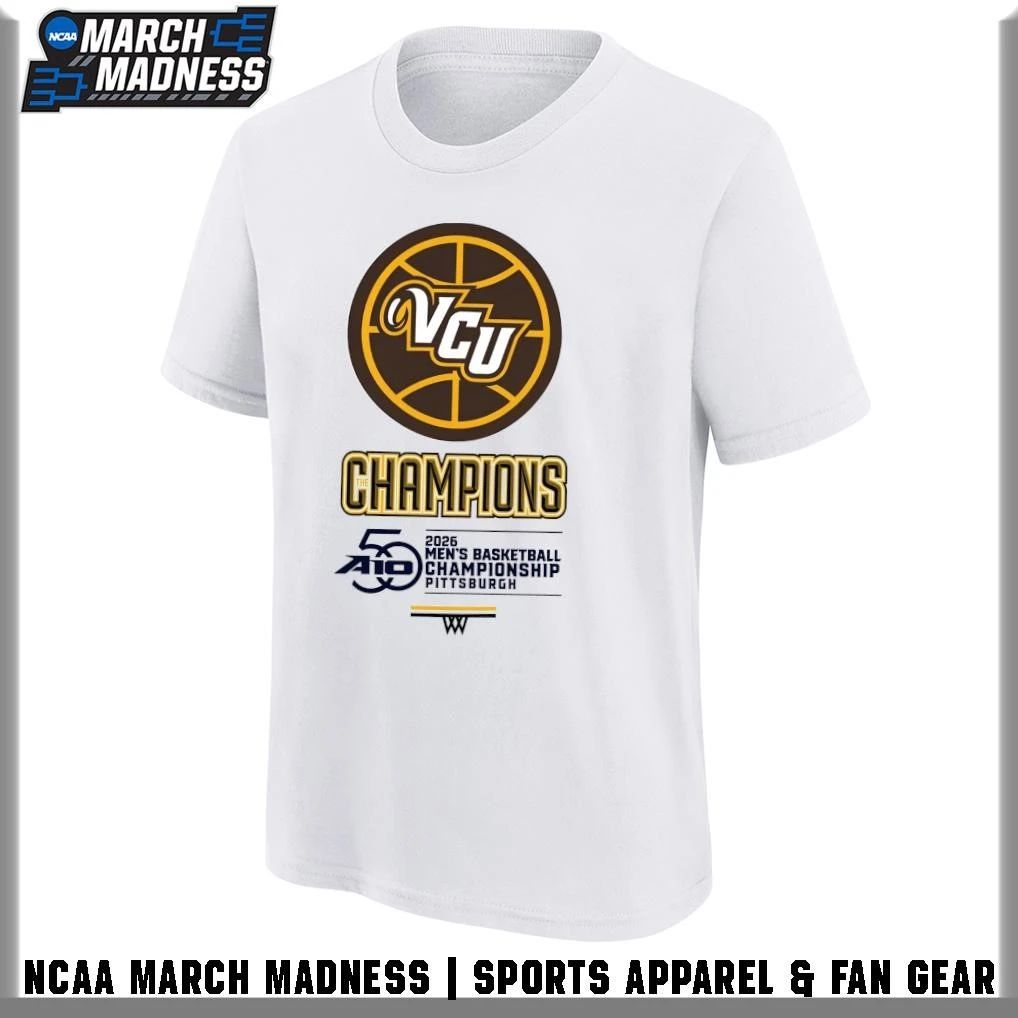 VCU Rams 2026 A-10 Men’s Basketball Tournament Champions Locker Room T-Shirt