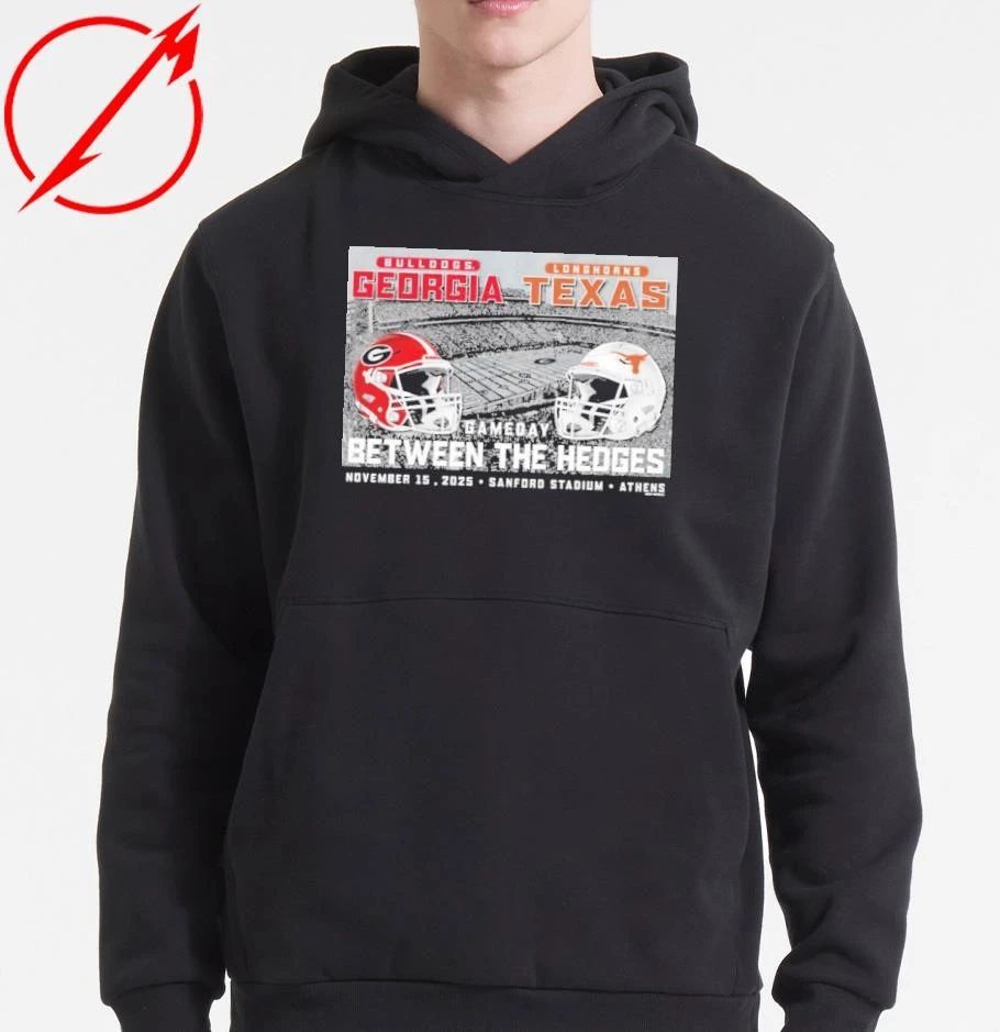 Georgia Bulldogs vs Texas Longhorns 2025 Between the Hedges Gameday T-Shirt