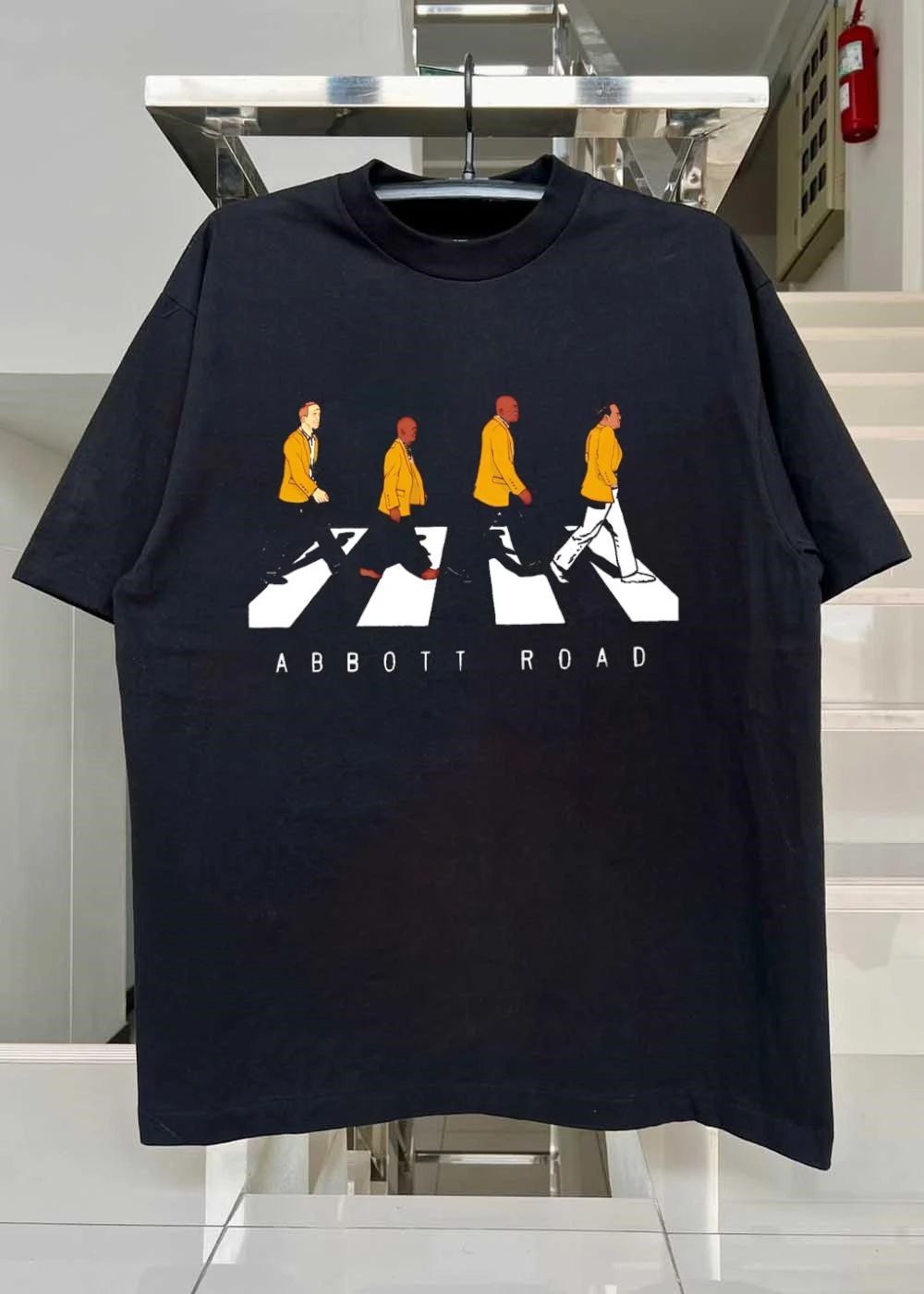 Abbott Road Four Men Walking on Crosswalk Abbott Road T-Shirt