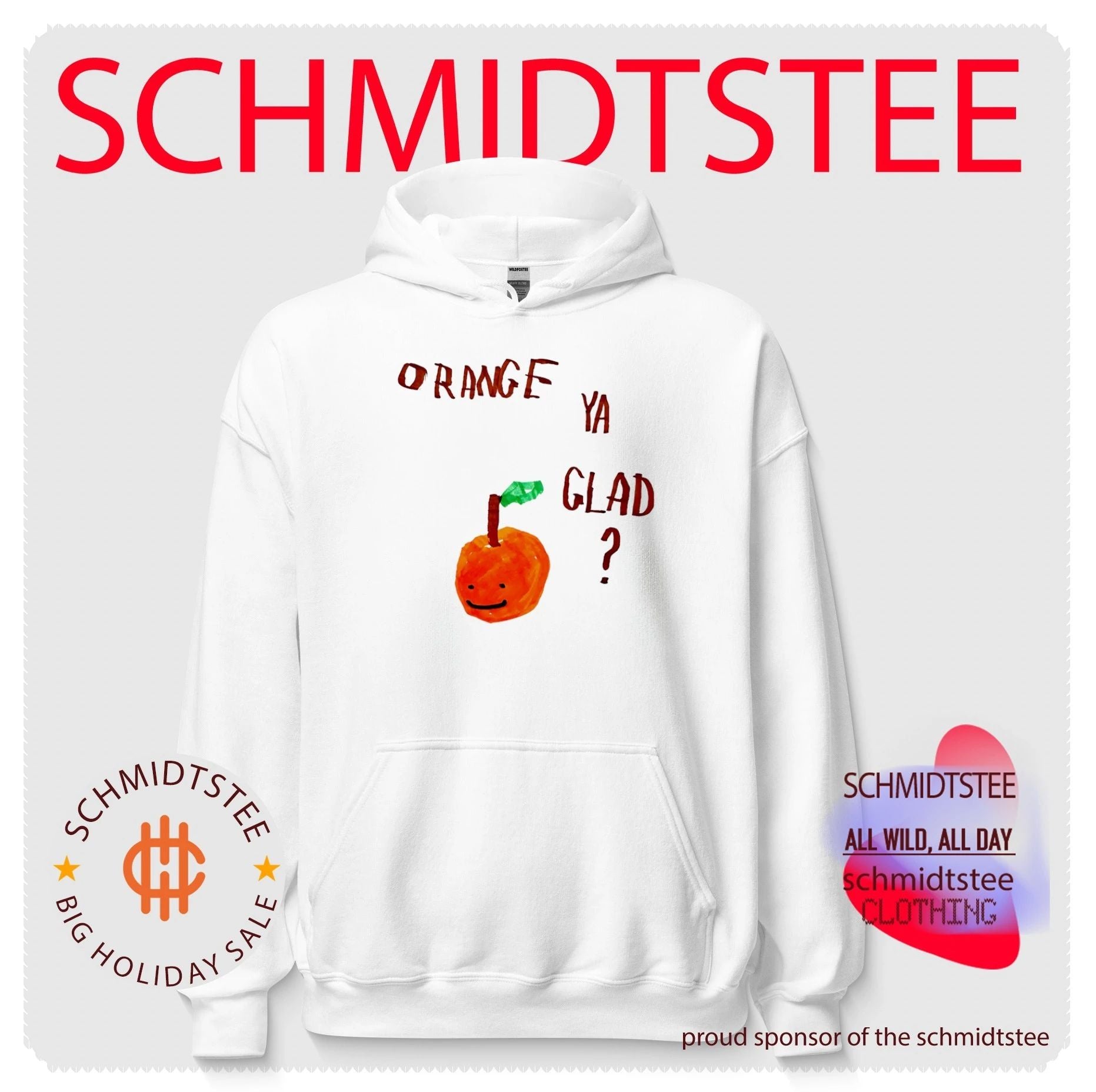 Orange Ya Glad fruit pun food punny paint shirt