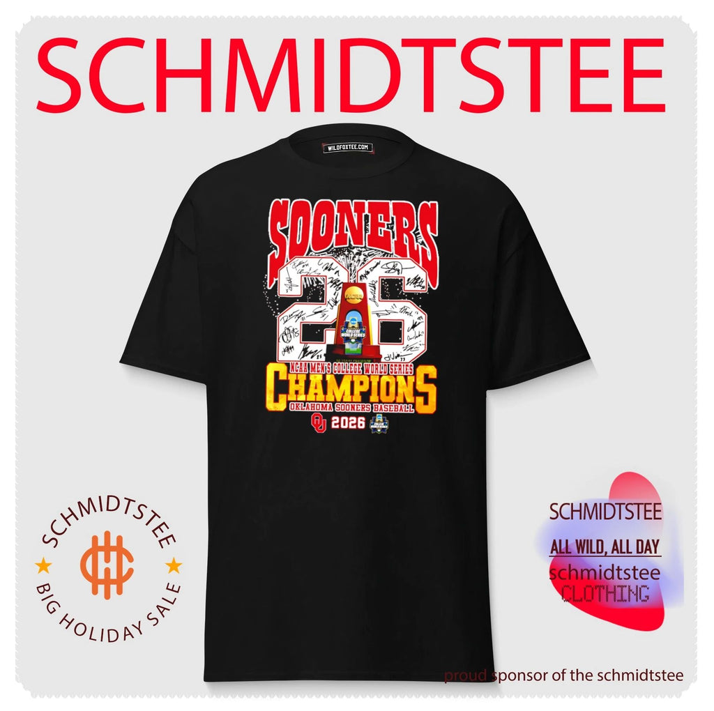 Oklahoma Sooners baseball 2026 MCWS Champions signatures shirt