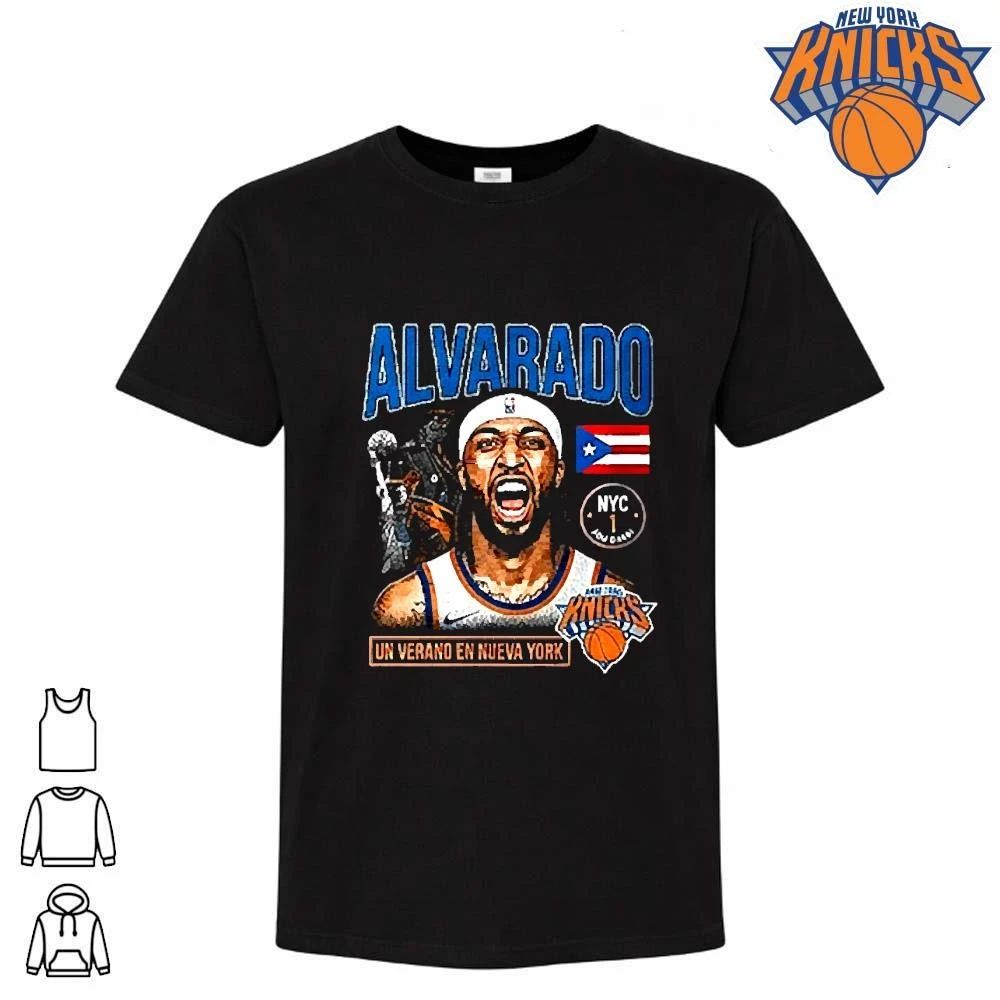 Jose Alvarado Un Verano En Nueva York Knicks Puerto Rico Flag Shirt